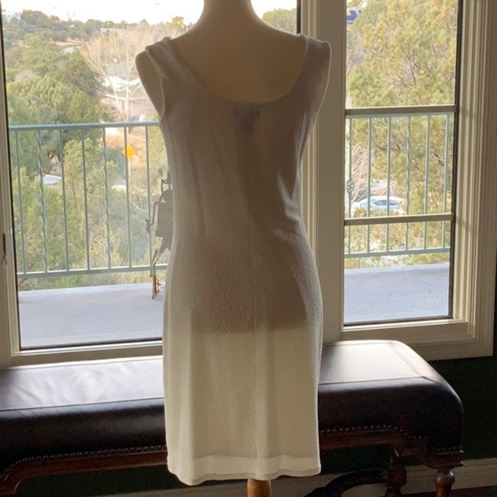 eva varro Cream Textured Tank Sheath Midi Dress - Picture 5 of 10